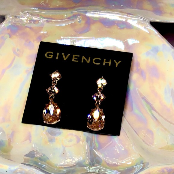GIVENCHY Rose Gold/Champagne Drop Earrings with Post Backs - Picture 13 of 16